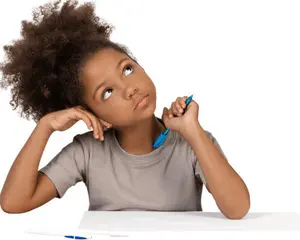 Young girl thinking.