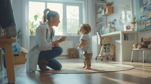 Baby learning to talk.