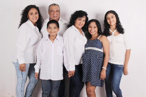 Blended family photo.