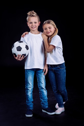 Brother and sister deposit photo