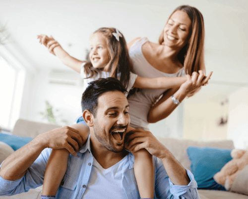 Daughter on dadds shoulders. Daughter on dadds shoulders.