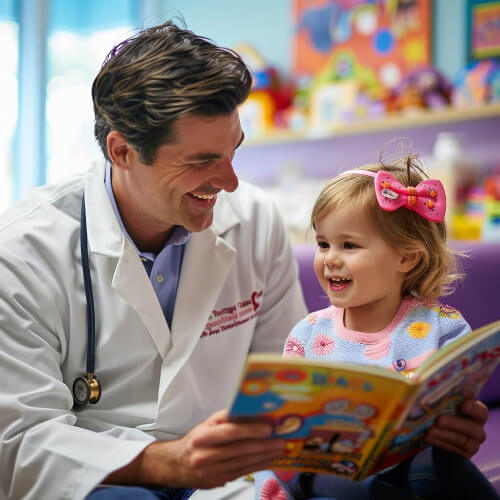 Dr. with little girl.