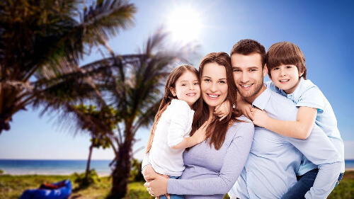 Family of four photo.