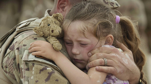 Saying goodbye to dad, separation.