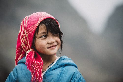 Girl looking away.