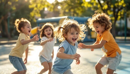 Girls dancing outside