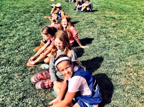 Girls looking at camera