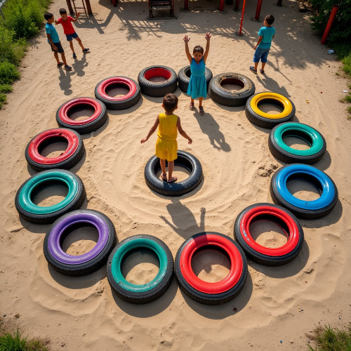 Tires for obstacle course.