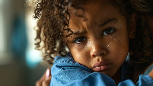 Sad girl saying her goodbyes.