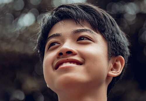 Happy tween boy.