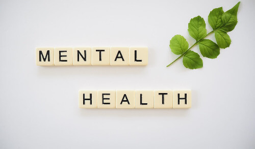 mental health sign with scrabble
