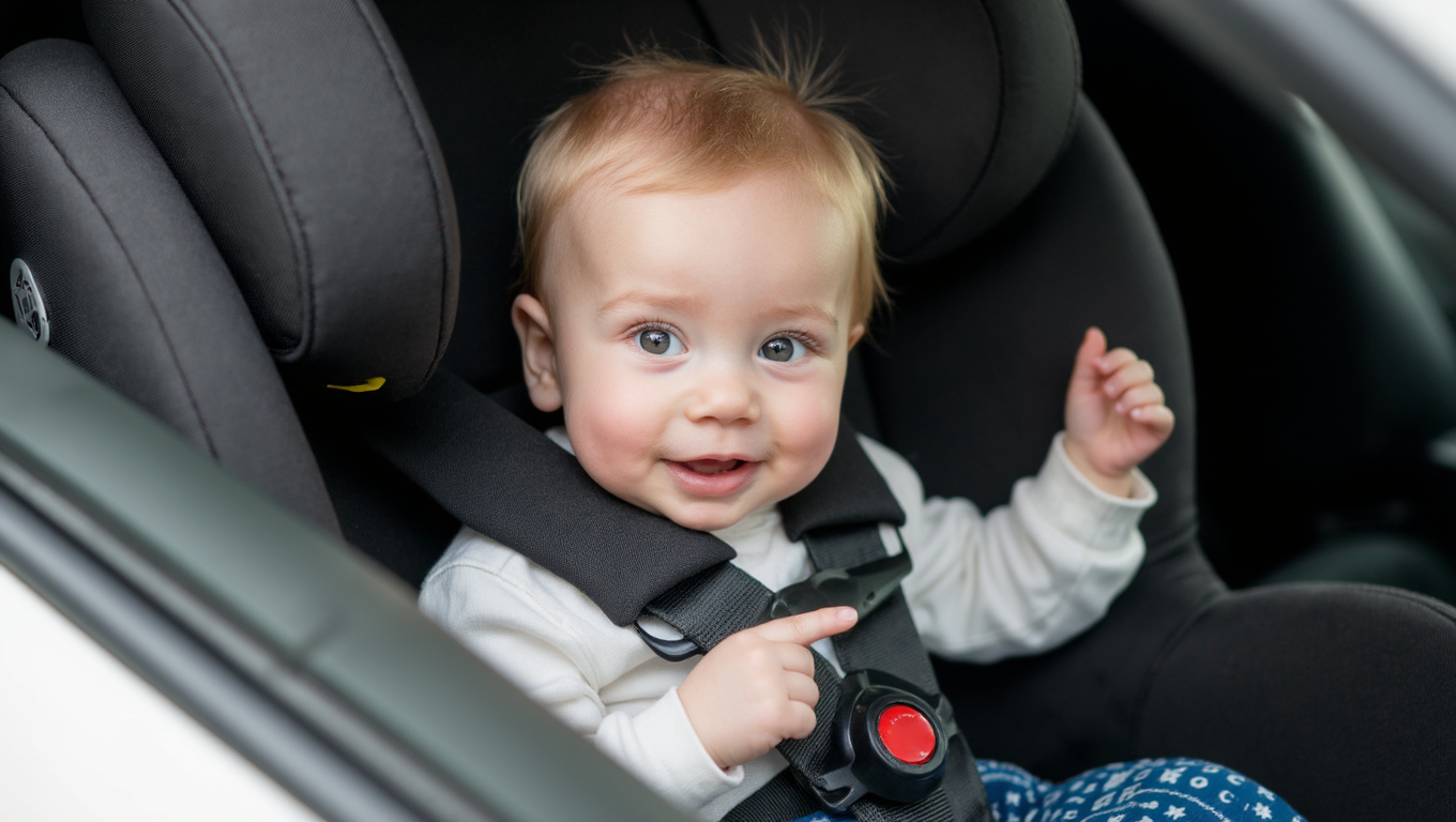 Baby in carseat for AlbeeBaby