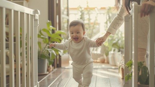 Baby walking.
