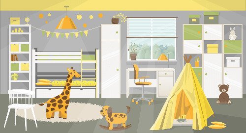Bunk bed shelving animated