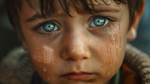 Child looking emotional