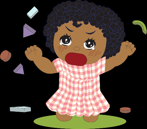 Girl upset separation.