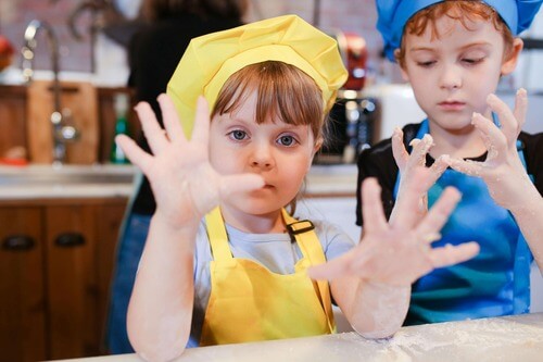 Kids cooking.