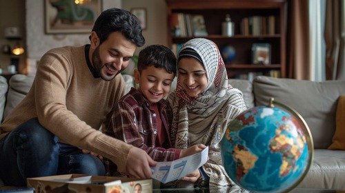 Parents laughing with child. Parents laughing with child.