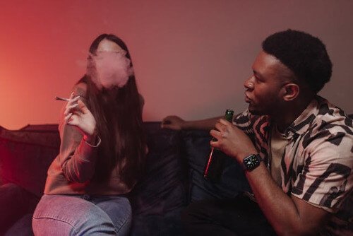 Teens drinking and smoking