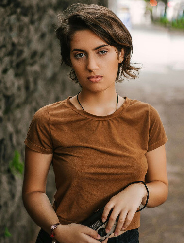 Pouting teen.