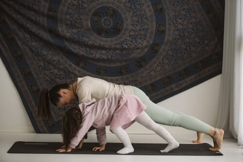 Yoga pose forward leg stretch 