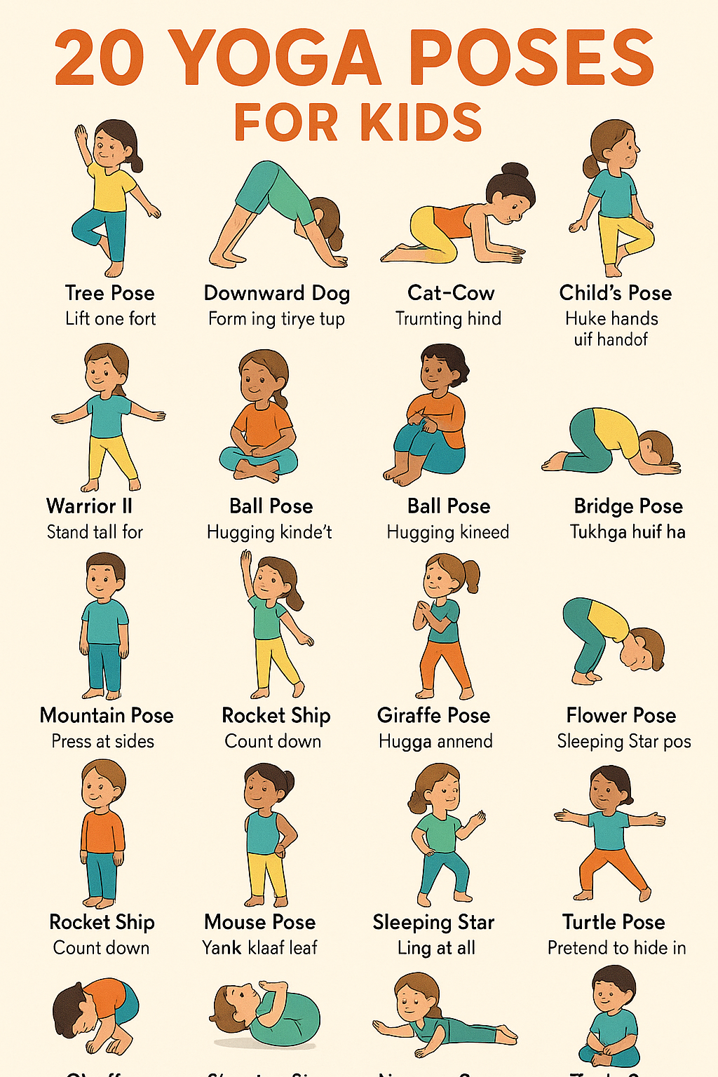 Yoga Poses for Kids Poster